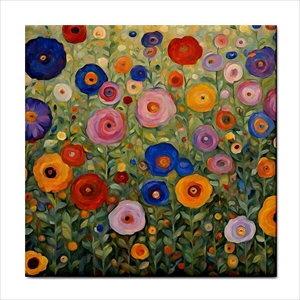 Colorful Flowers Ceramic Tile Art Set Of 4 Backsplash Tiles Home Decor