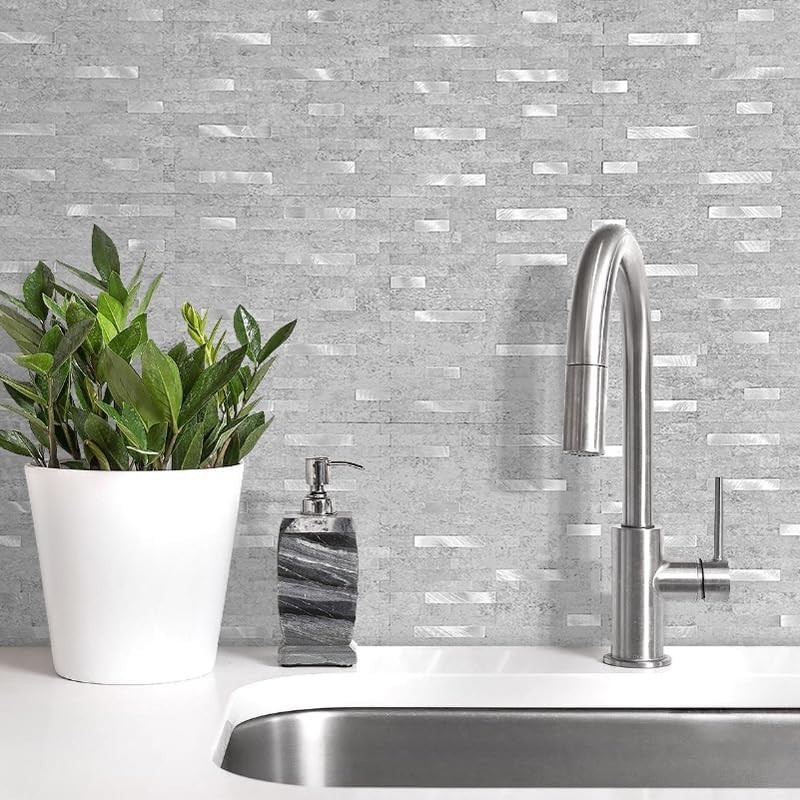 10 Sheets Peel and Stick Backsplash Wall Tiles, PVC Kitchen Backsplash Peel a…