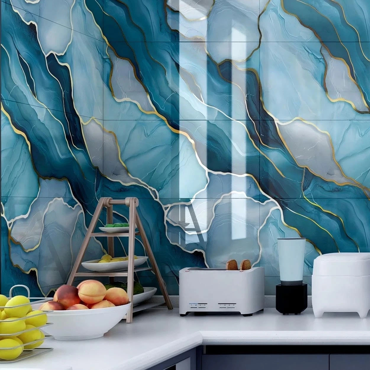 Marble Peel & Stick Wall Panels 10pcs 23.6×11.8in Waterproof Backsplash