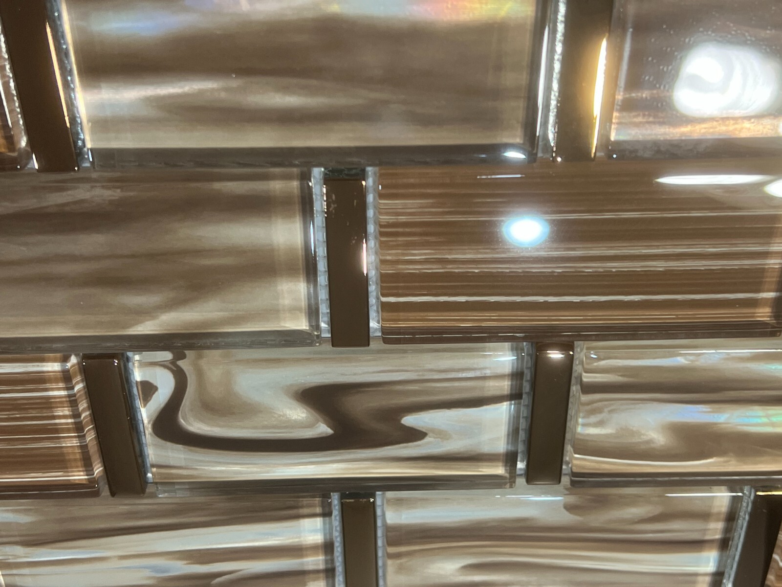 NY92 Brown Glass Rectangle Mosaic Tile Kitchen Bathroom Backsplash