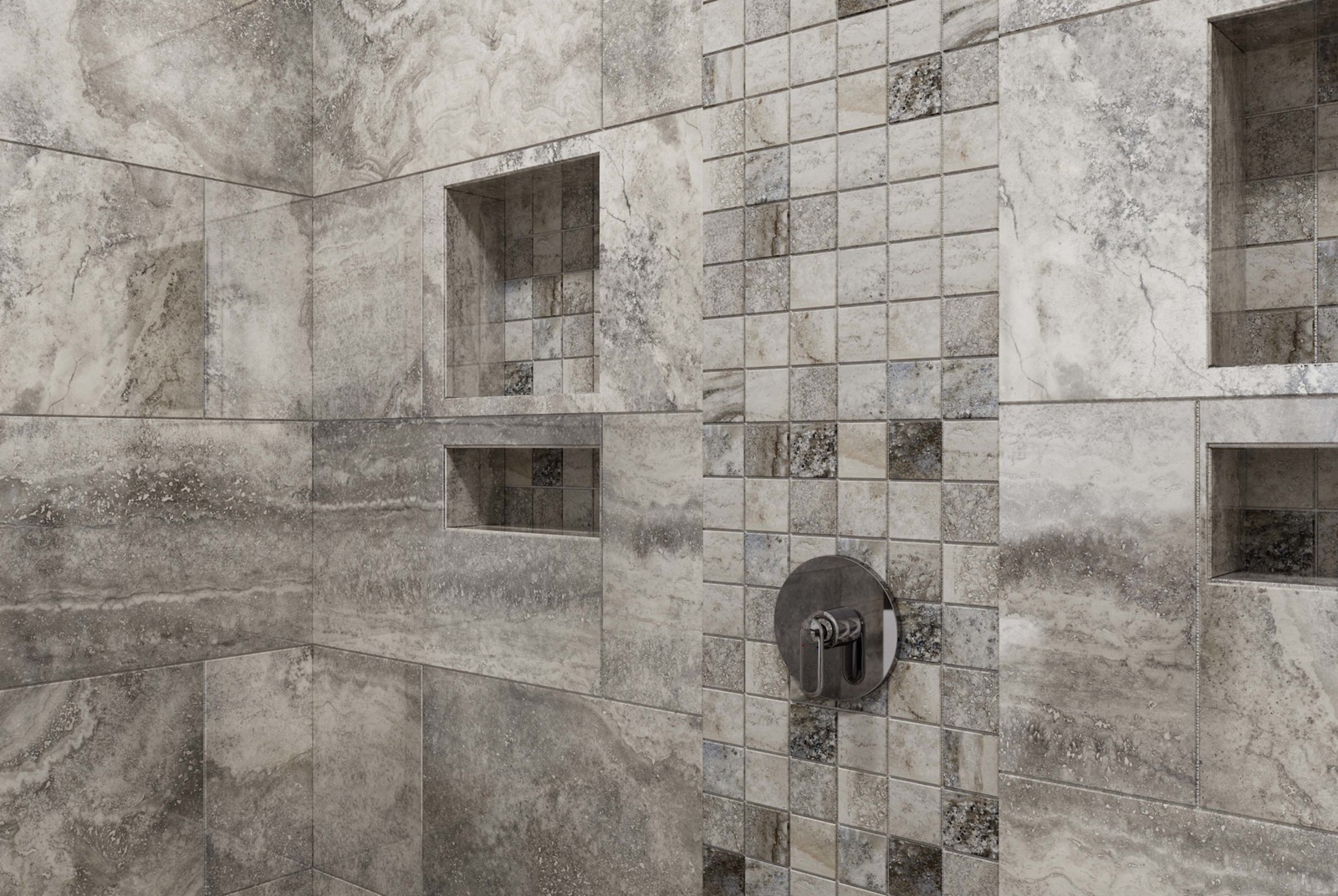 Cruz Bay Studio MKT61162 Tufo – 12″ x 12″ Square Floor and Wall – Grey Matte
