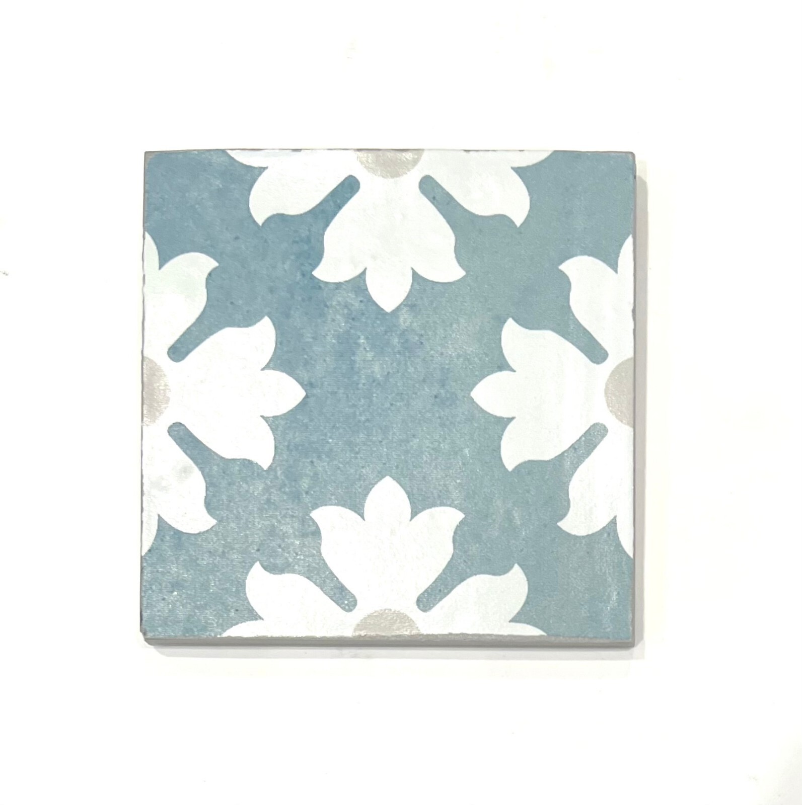 4.5×4.5 Magnolia Collection Turquoise Pattern 1 Porcelain Wall Tile (Pack of 4)