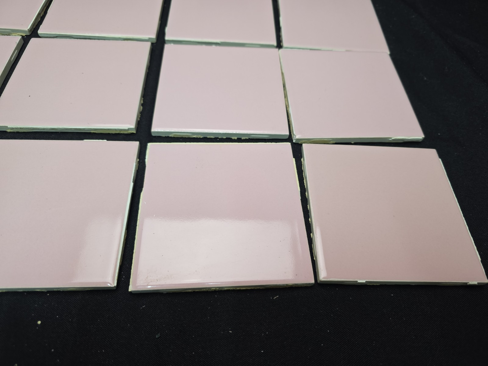 Reclaimed Pink Ceramic Tile Wenczel 12 Pieces 1960s 4 1/4” Vintage MCM