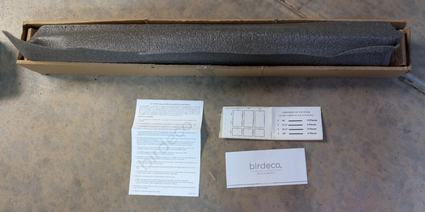 Birdeco – Peel and Stick Pre-Cut Wall molding kit – Factory Primed Wall molding
