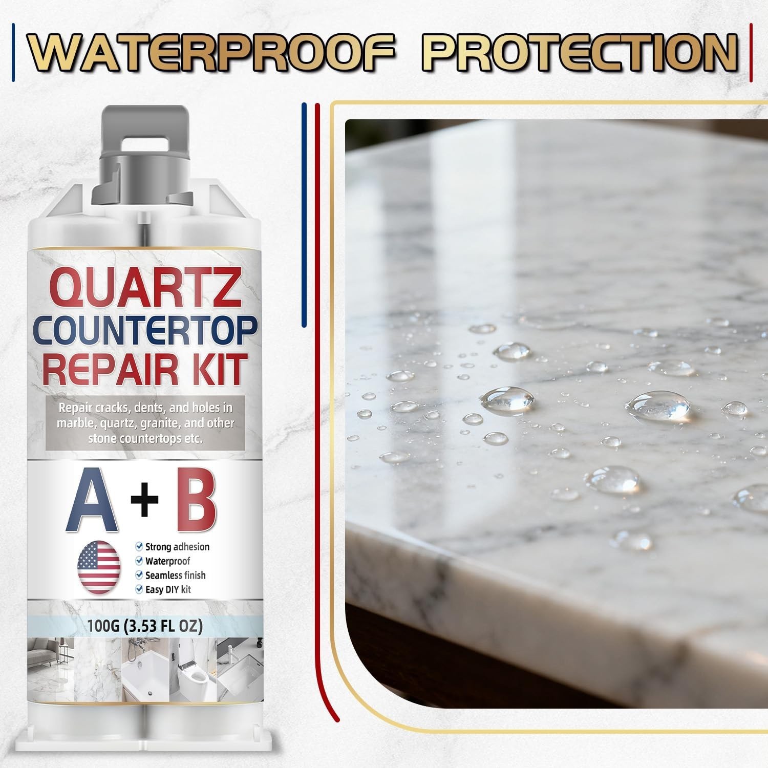 Quartz Countertop Repair Kit, Granite Repair Kit, Strong Bond, Seamless Fix, …
