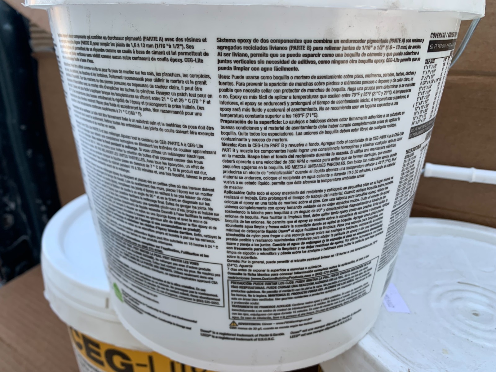 2 Gallons 19.5 Lbs Custom CEG-Lite Commercial 100% Solids Epoxy Grout Part B