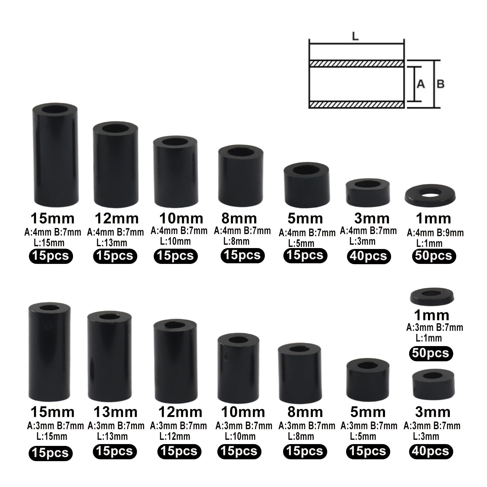 Verkelly 345 Pcs Nylon Round Electrical Outlet Screw Spacers Kit,…