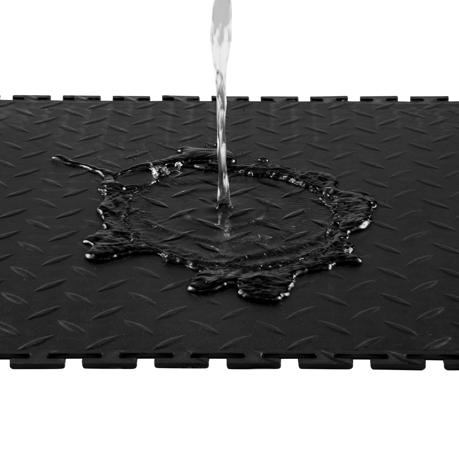 VEVOR Garage Floor Tiles Interlocking 16 Pack 20.2×20.2×0.2 in PVC Black