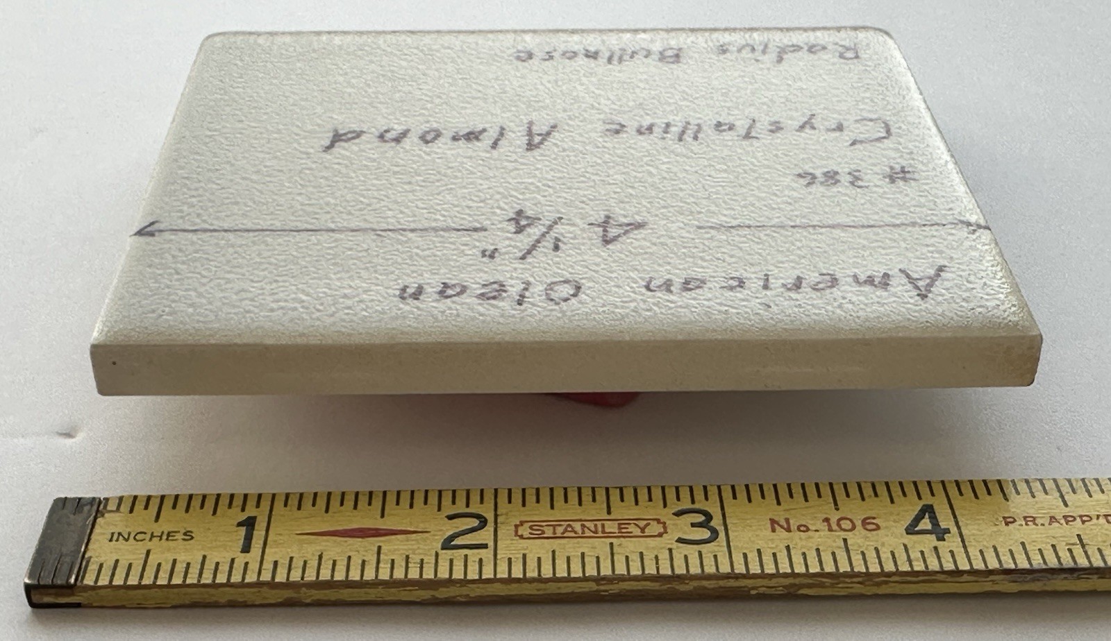 1 pc. Almond: Crystalline Ceramic Radius Bullnose Tile 4-1/4” American Olean