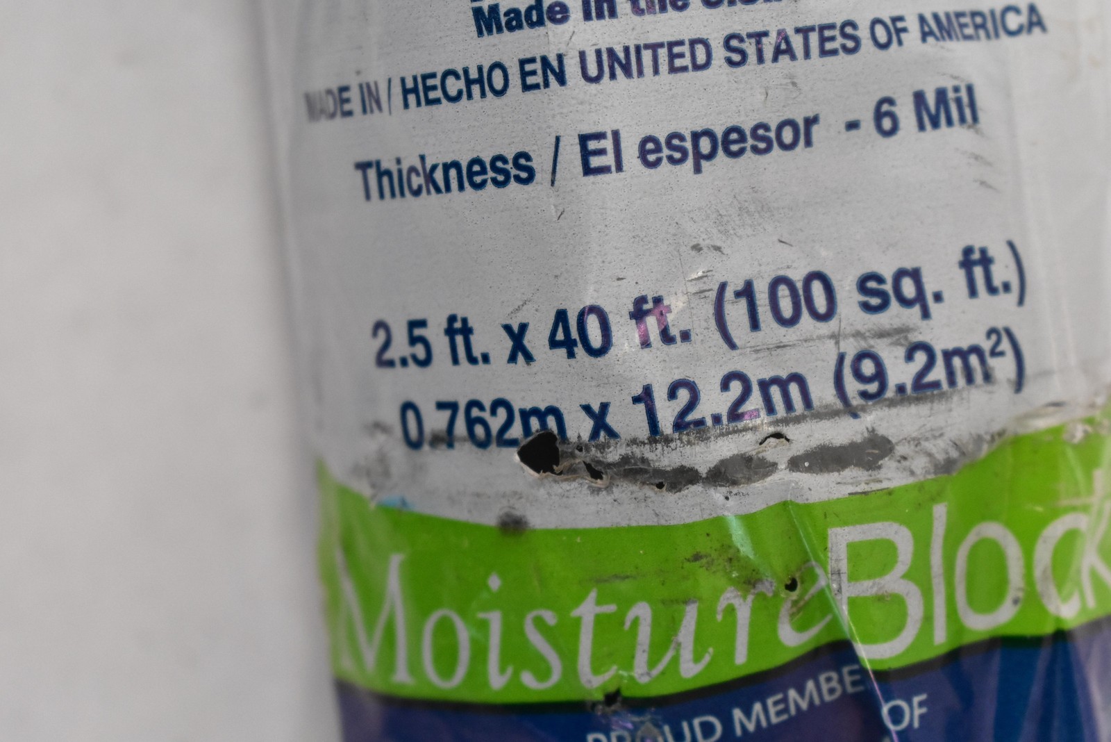 MP Global MoistureBlock Vapor Barrier Underlayment Roll 2.5ft X 40ft 6 Mil USA