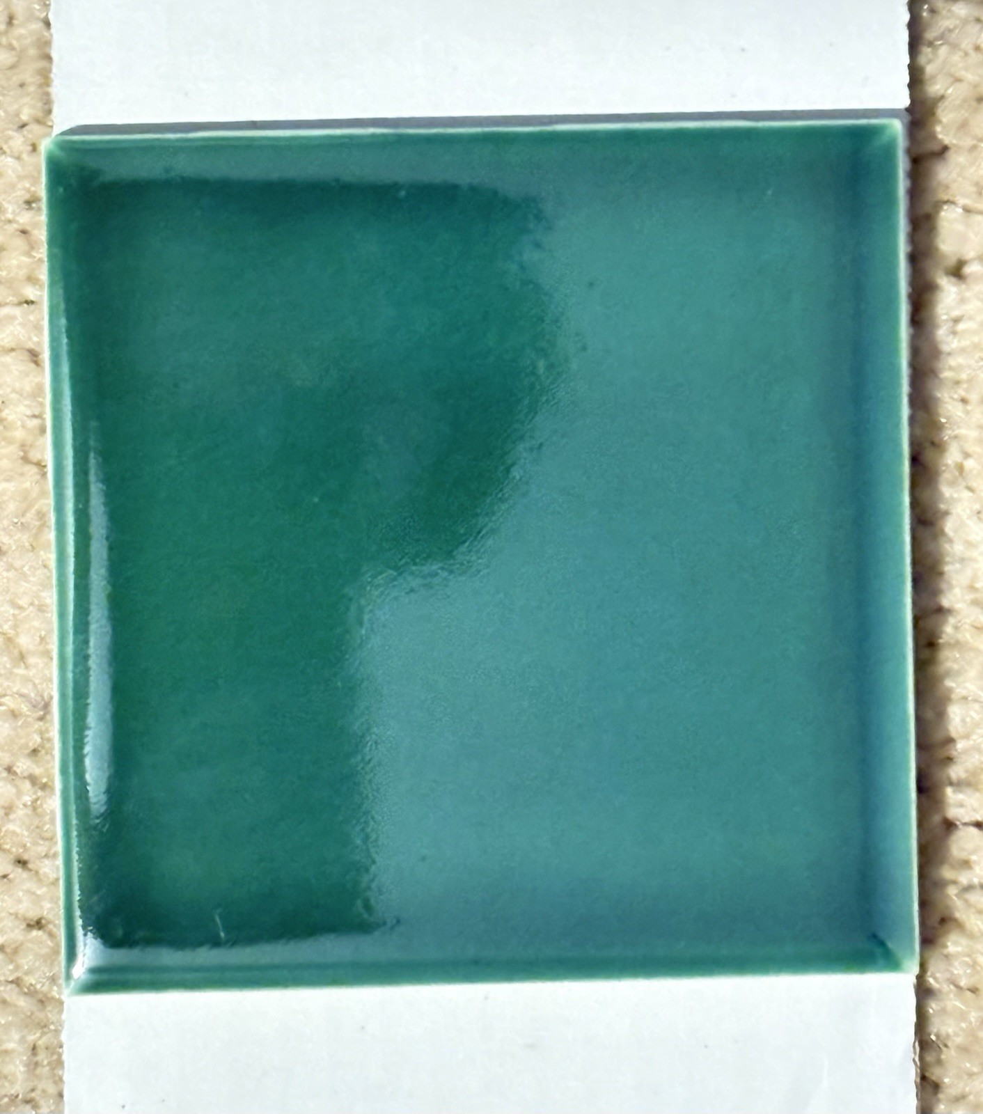 1 Wall Tile- Vintage Huntington USA Ceramic 4-1/4” Sq. Hunter Green – Gloss