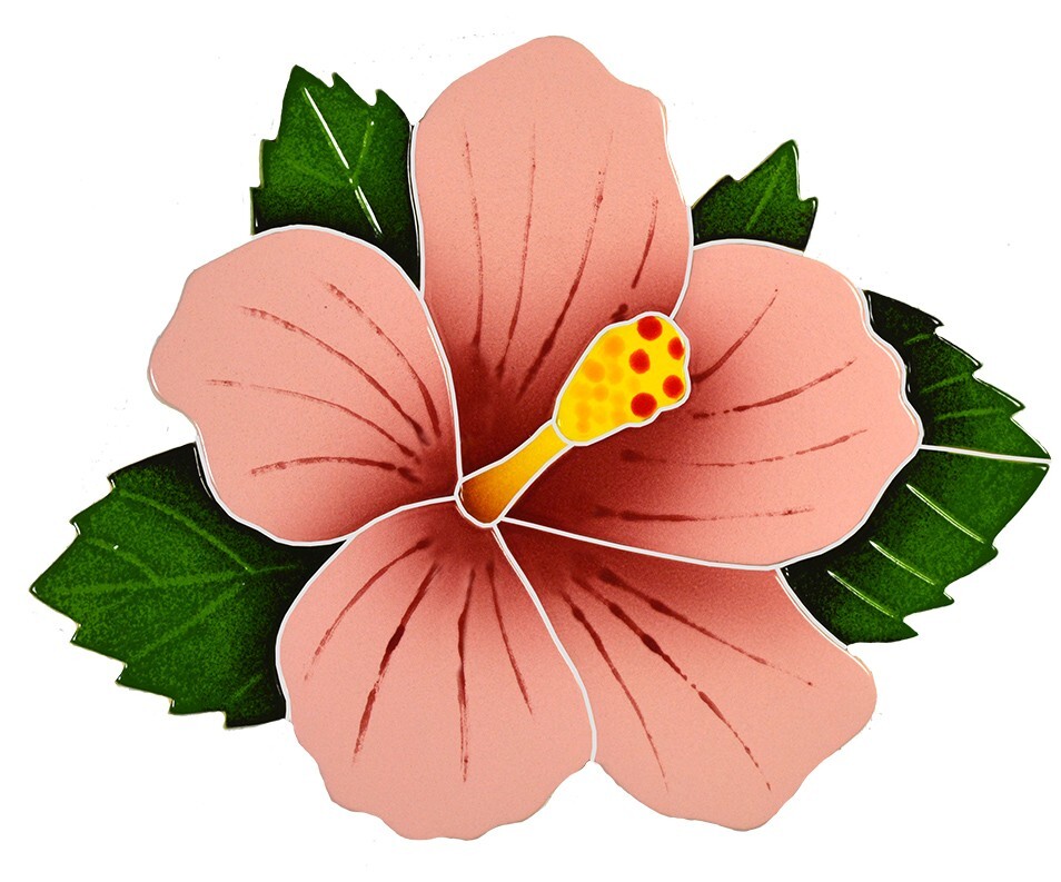 Tropical Hibiscus Mosaic Ceramic Tile Swimming Pool Patio Deck Bath Shower Wall