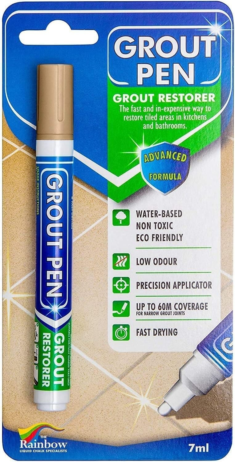 Grout Pen Beige Tile Paint Marker: Waterproof Grout Paint, Tile Grout Coloran…