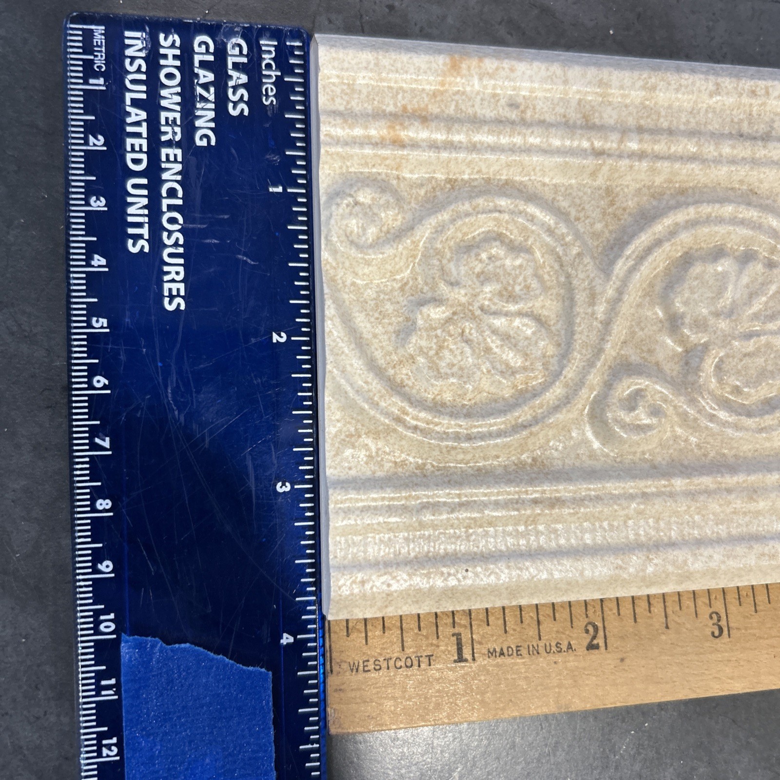 (1) Porcelain Accent Tile Border Listel Napa 4″x8″ Venis Ceramic Beige Spain 4×8