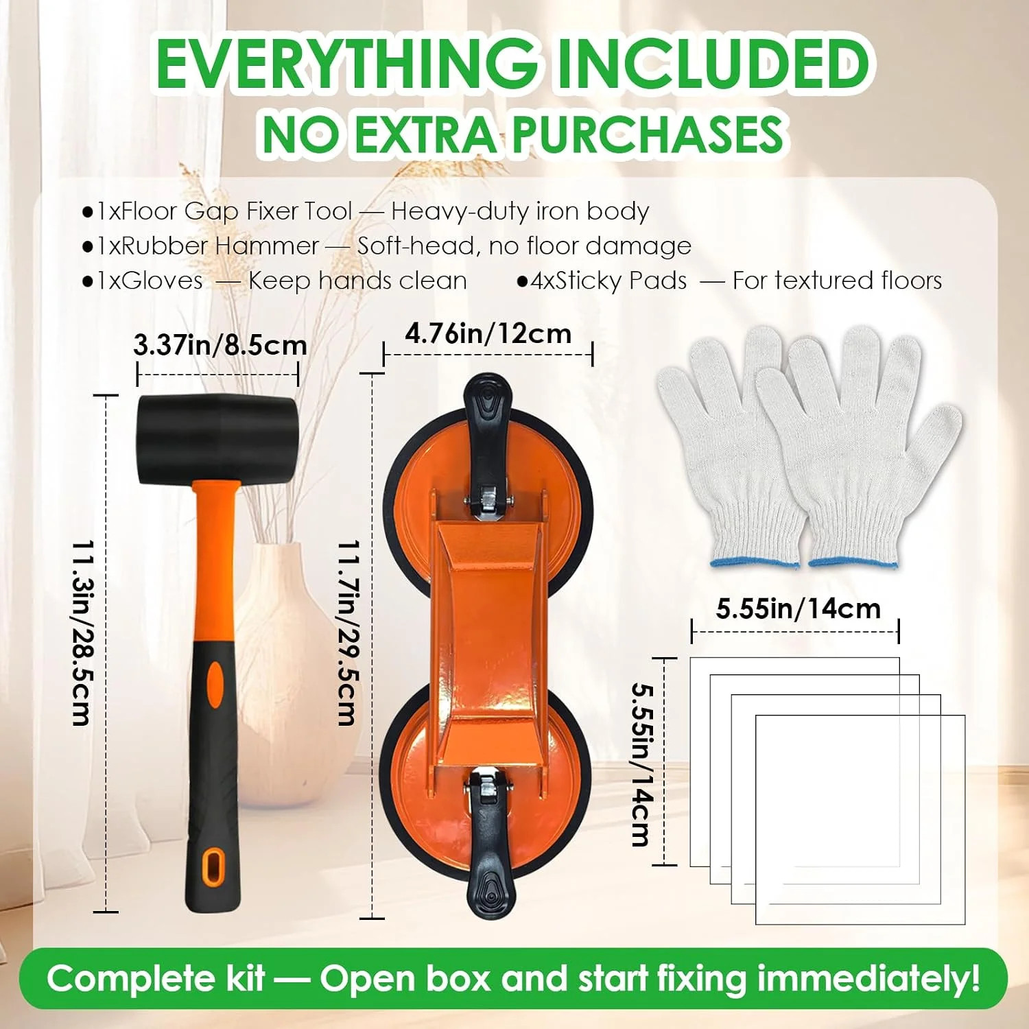 Floor Gap Fixer Tool to Fix a Floor, Vinyl Floor Repair Kit with Strong Suction