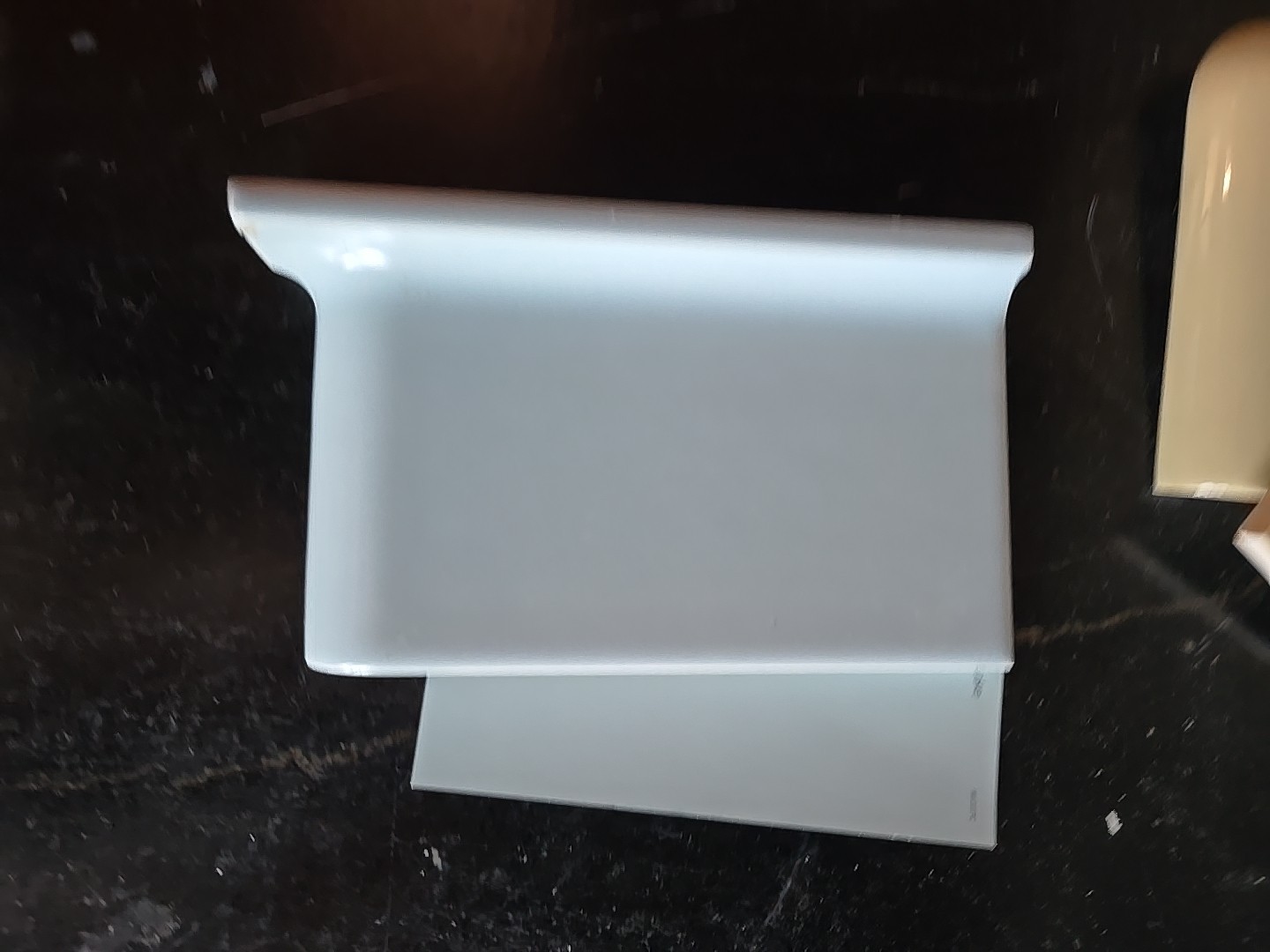 Vtg American Olean 6″ X 3 3/4″ Cove Base Right Corner Matte Blue Tile NOS