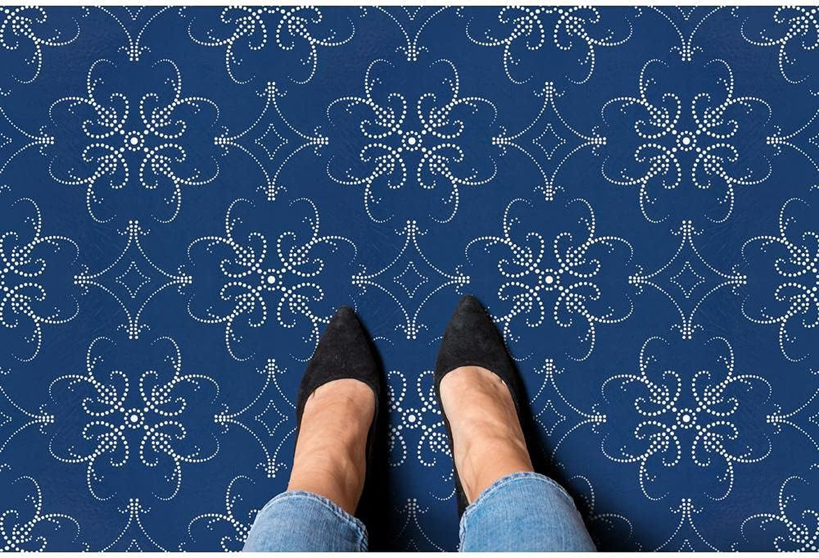 Retro Self Adhesive 12-Inch Vinyl Floor Tiles, 20 Tiles – 12″ X 12″, Navy Pearl