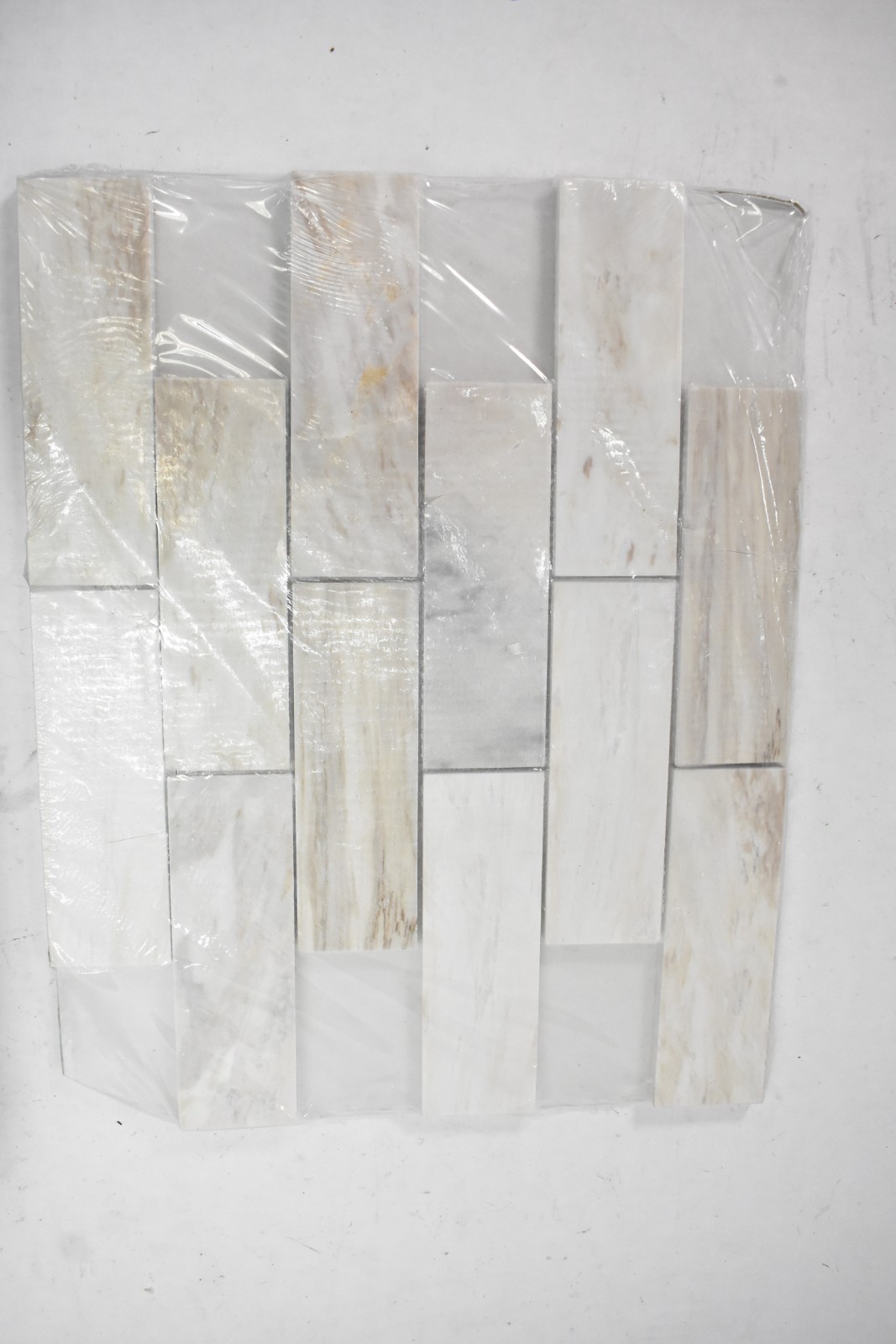 Lot of 10 Angora Subway Polished Marble Mosaic Tiles CRACKED/CHIPPED 11.81″