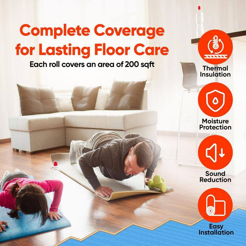 Bluestep 200 Sq. Ft. 3.58 Ft. X 56 Ft. X 3 Mm Underlayment for Laminate, Hardwoo
