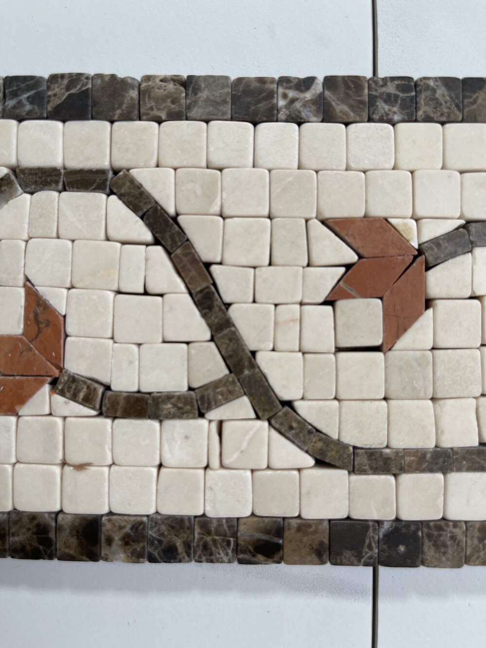 B4682T Marble Mosaic Border Accent Listello Tile Edera Sienna 4×11 Tumbled