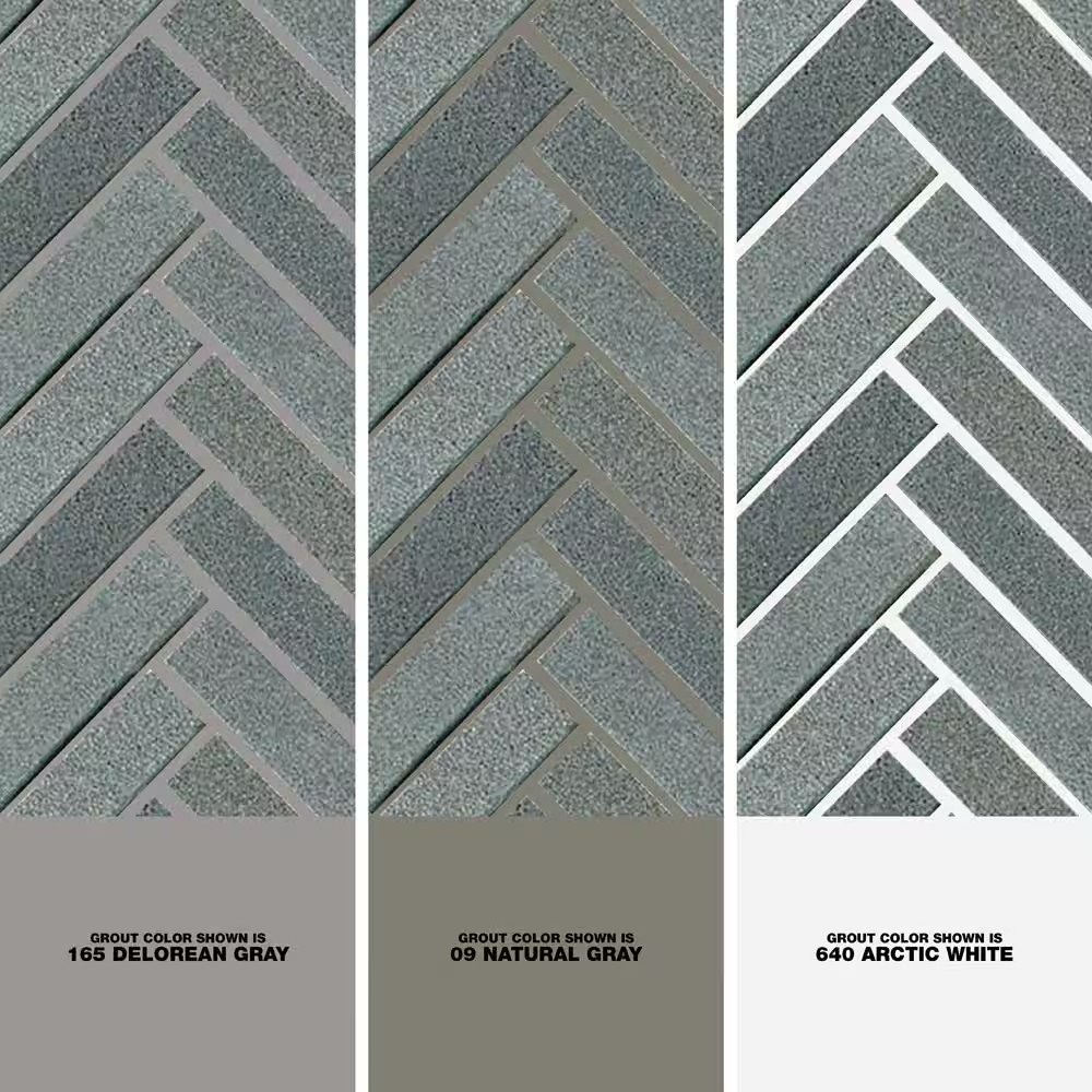Basalt Herringbone Gray 10 In. X 10.75 in Honed Basalt Wall and Floor Mosaic Til