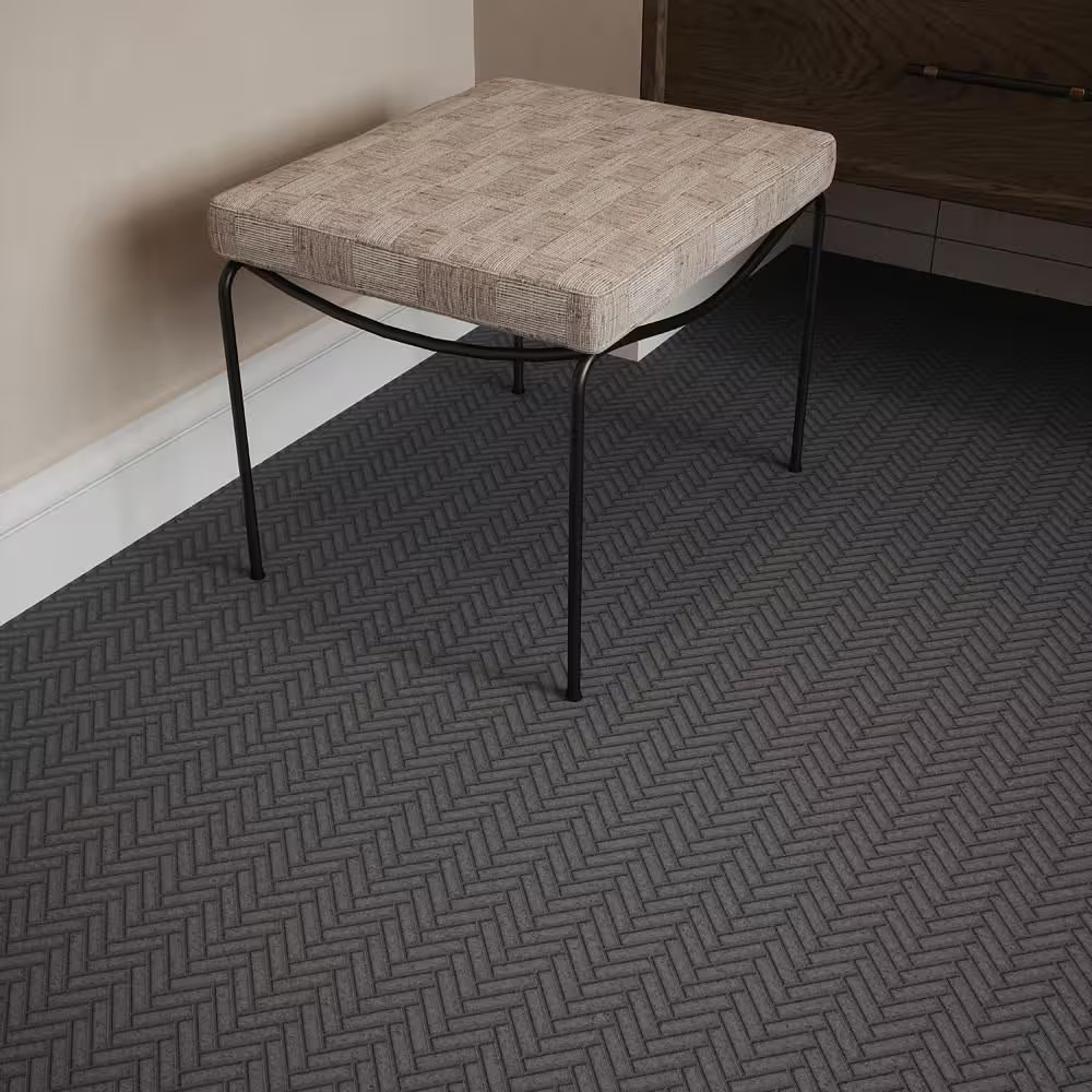 Basalt Herringbone Gray 10 In. X 10.75 in Honed Basalt Wall and Floor Mosaic Til