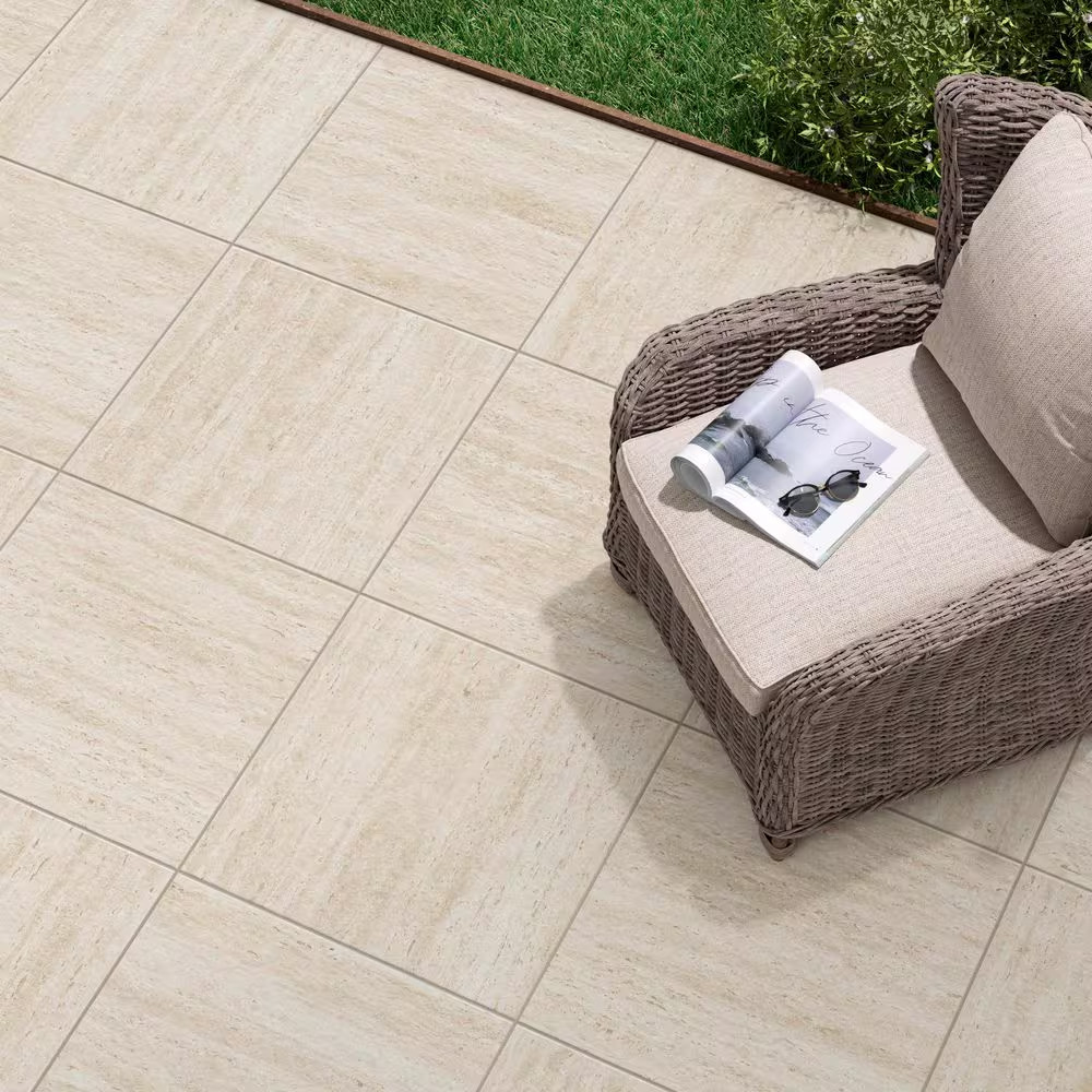 Impero Travertine 24 In. X 24 In. X 0.75 in Marble Look Porcelain Paver (Case of