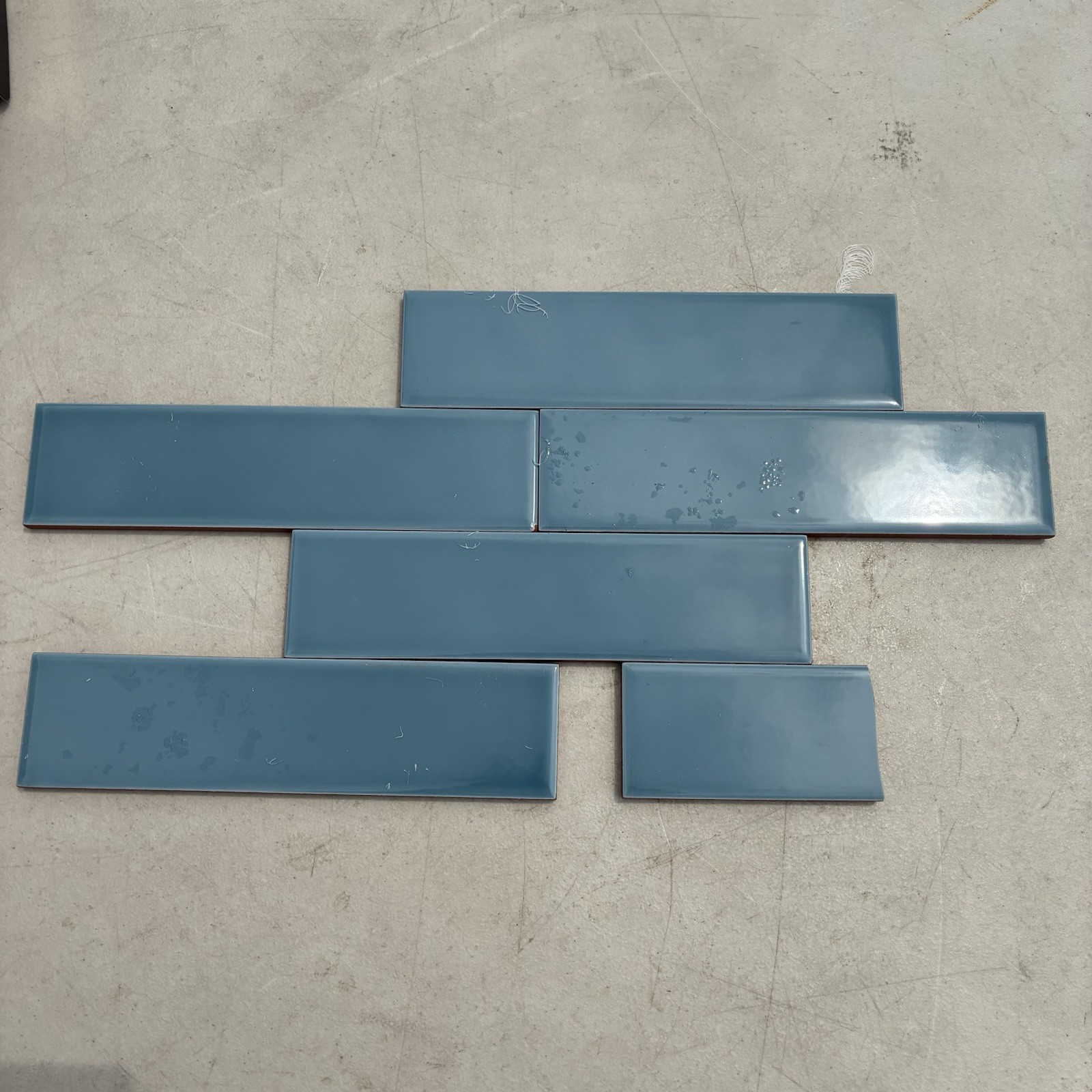 2×8 Denim Blue Turquoise Glossy Porcelain Tile Wall Subway Bath Kitchen 1PC