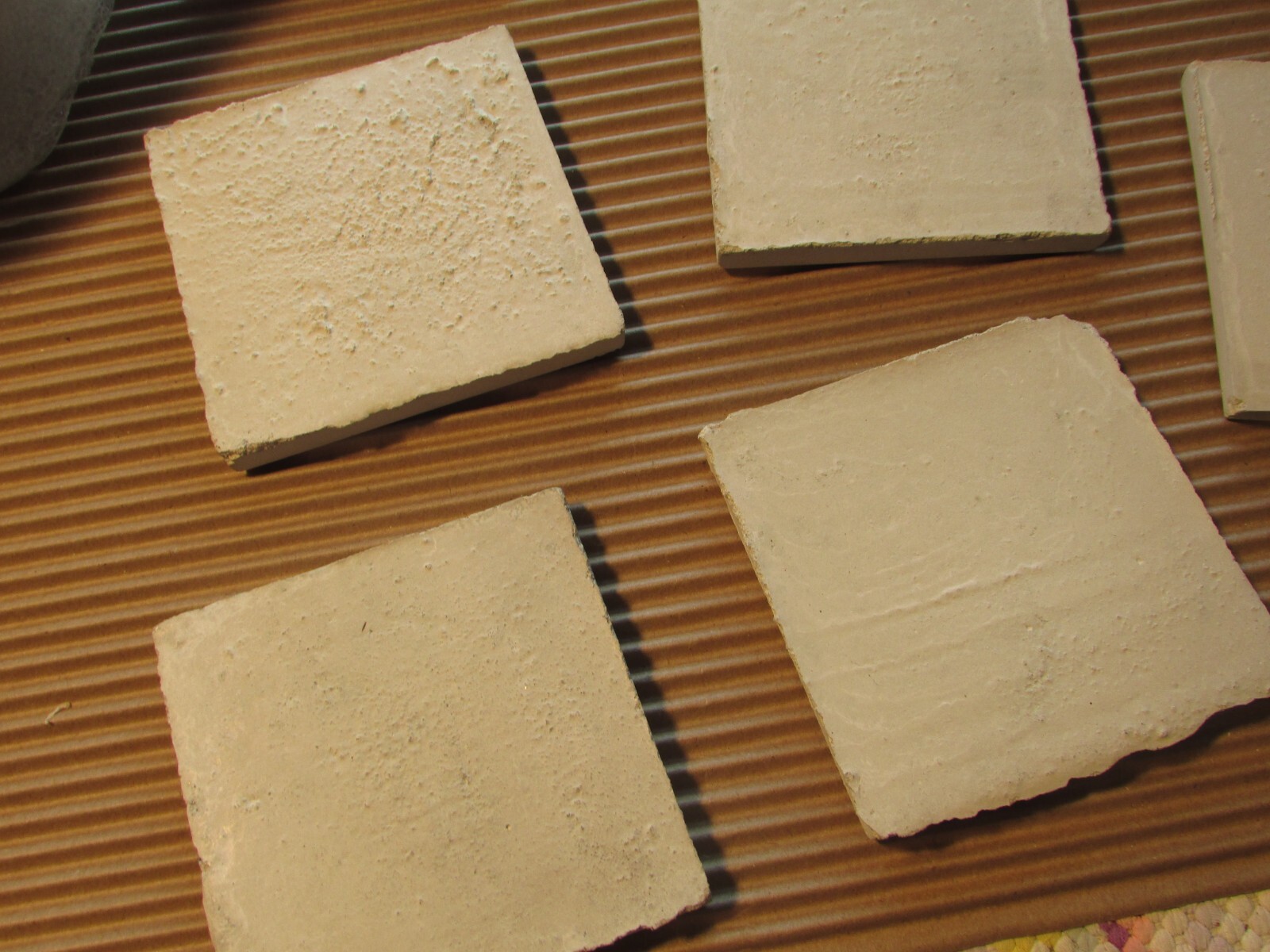 Group of 10 Vintage UNUSED Ceramic 3.5″ Unglazed WALL Floor or CRAFTING TILES !!