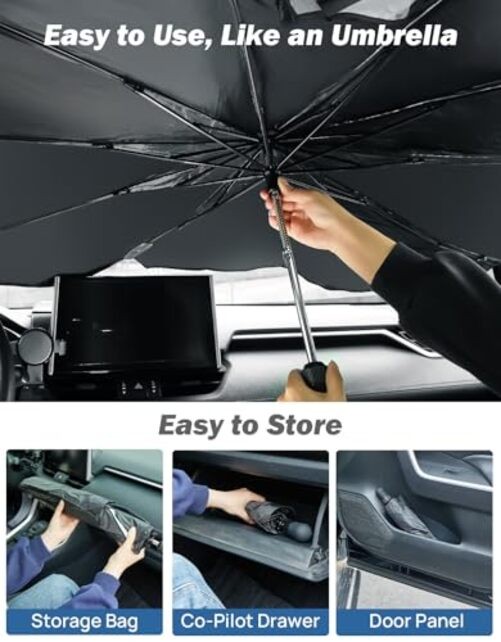 Windshield Sunshade Umbrella for Toyota RAV4 2019-2024, Automotive for RAV4