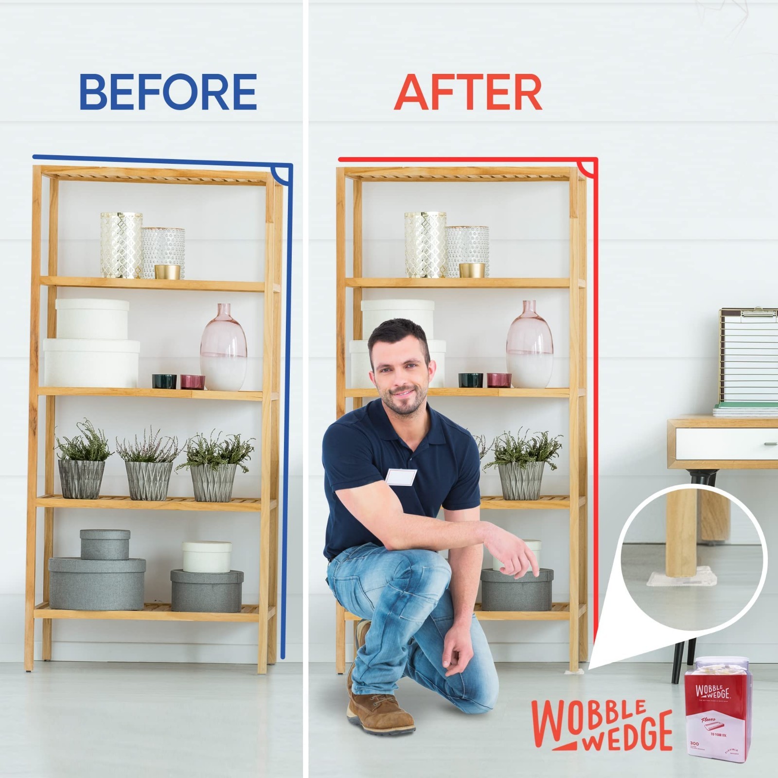 Flexible Plastic Leveling Shims – Home Improvement Furniture & Appliance Wedges