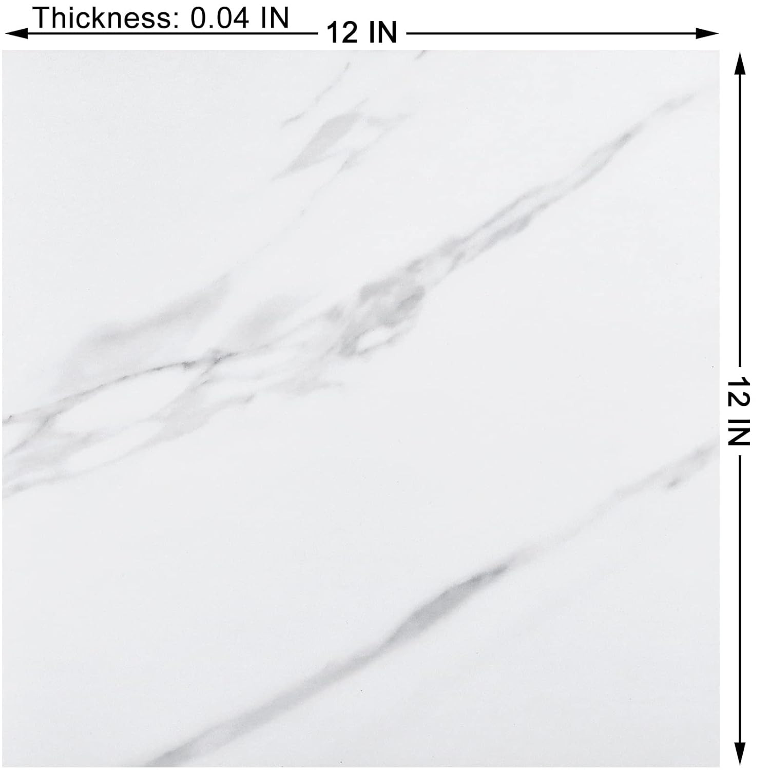 White Marble Peel and Stick Floor Tile Bathroom Waterproof Marble Flooring Tiles