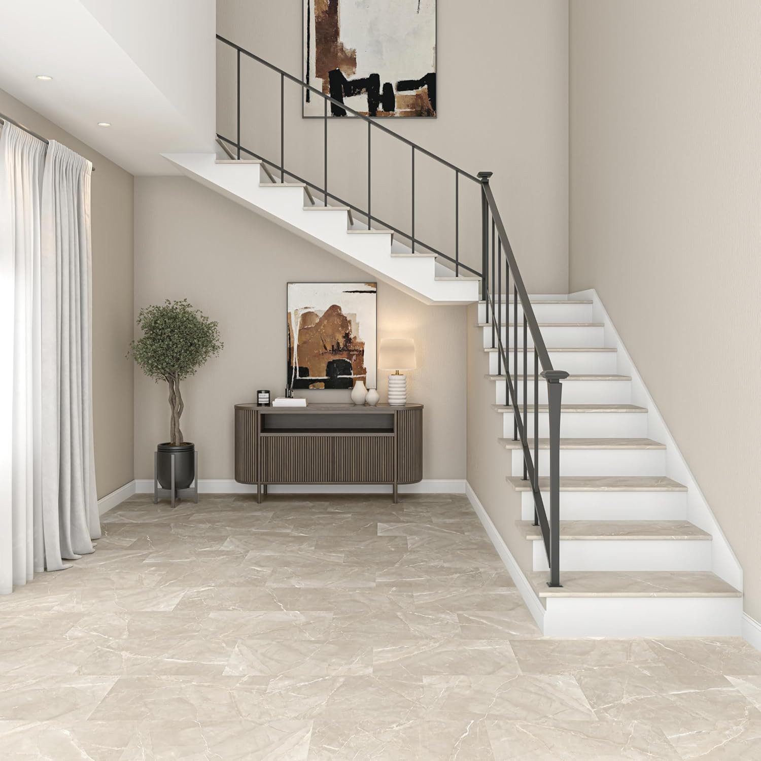 Grantshire 18″x36″ Rigid Click Luxury Vinyl Flooring – 7.5MM, 20 Mil, 5 PCS