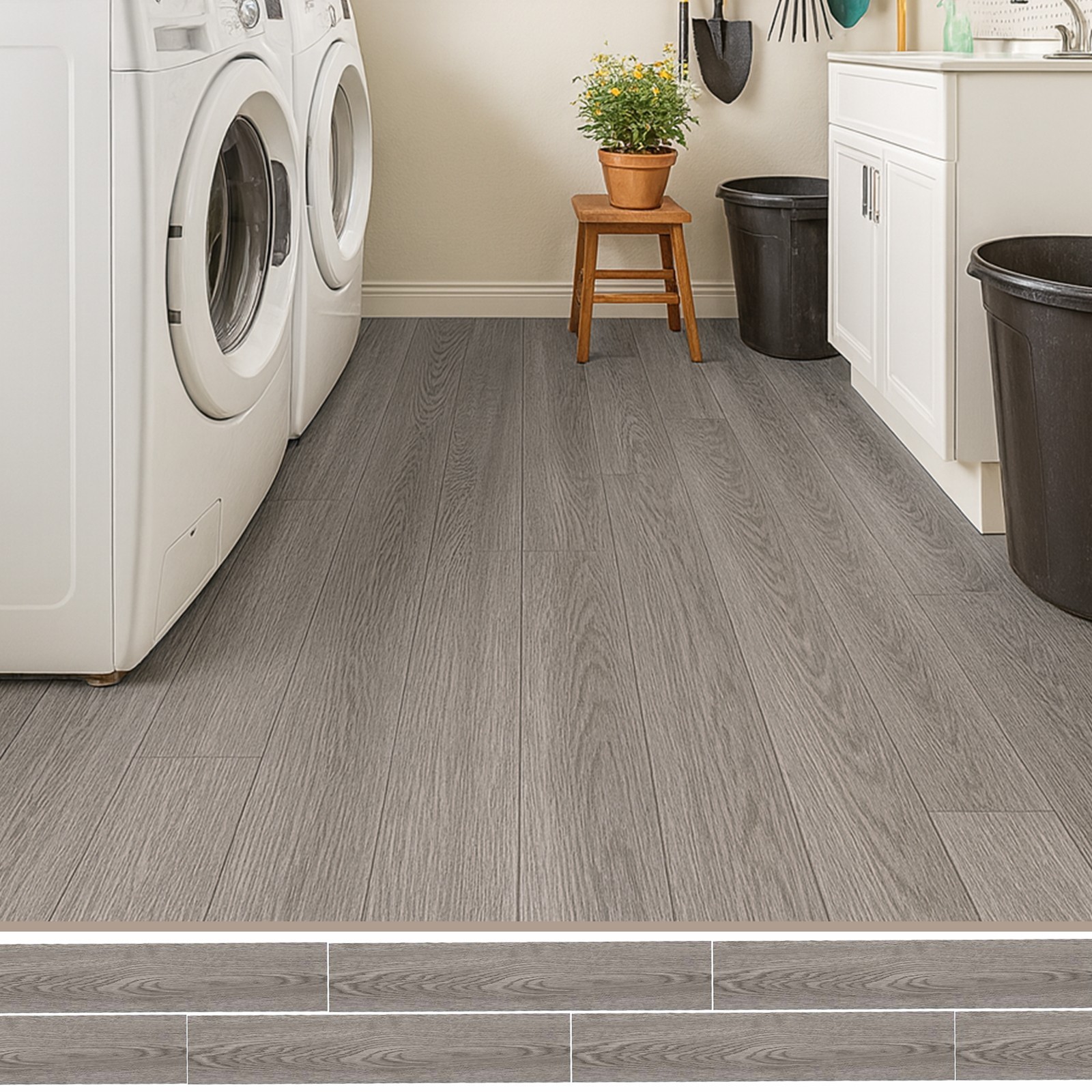 6”W x 36”L Peel & Stick, Vinyl Plank Flooring, Wood Grain, Self-adhesive 54pcs