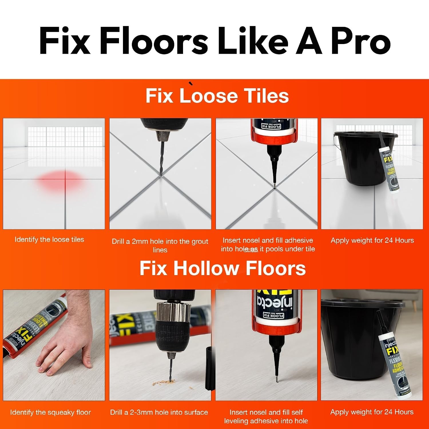 Strong and Water-Resistant Tile Repair Kit with Stainless Steel Tip – 10.1 fl oz