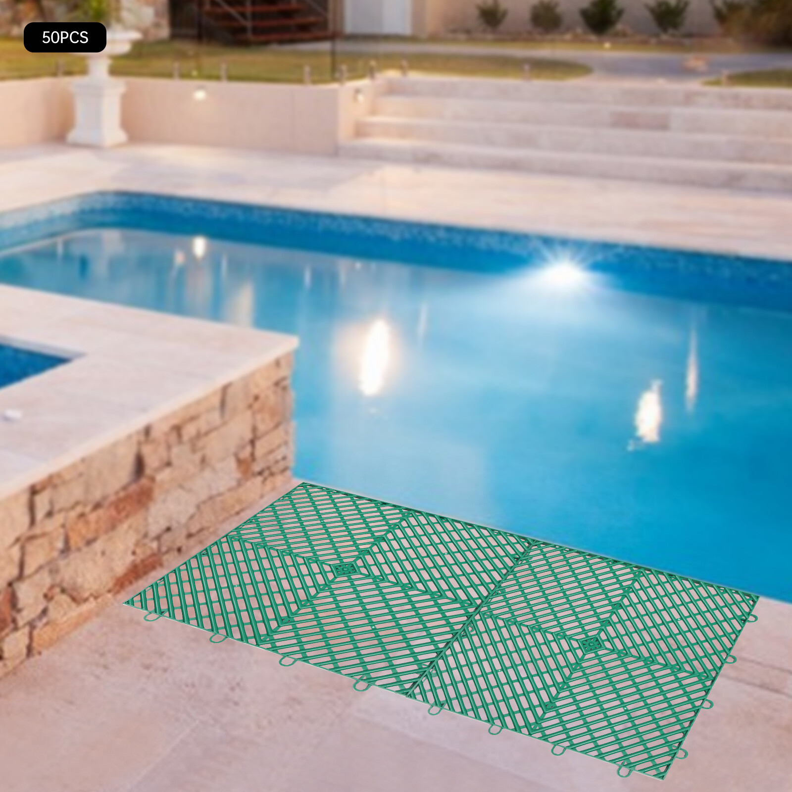 New Interlocking Garage Floor Tiles 50 PCS Deck 12″x12″ Snow Water Drainage