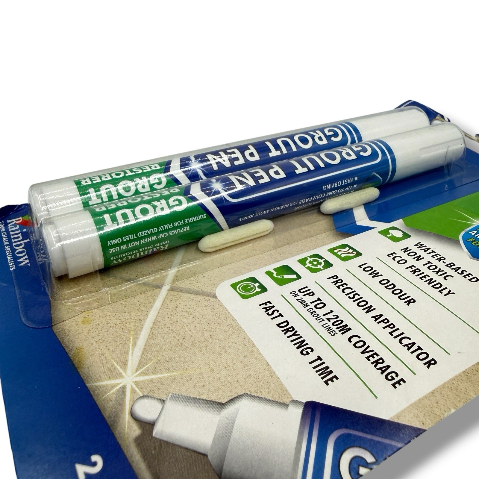 Grout Pen White Tile Grout Paint Marker Waterproof Sealer 2 Pack Rainbow Chalk