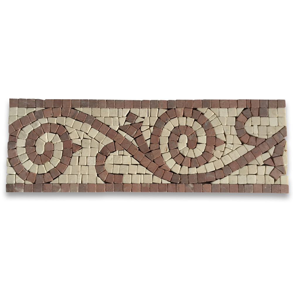 B0017T Marble Mosaic Border Bathroom Listello Tile Garden Rojo 4×12 Tumbled