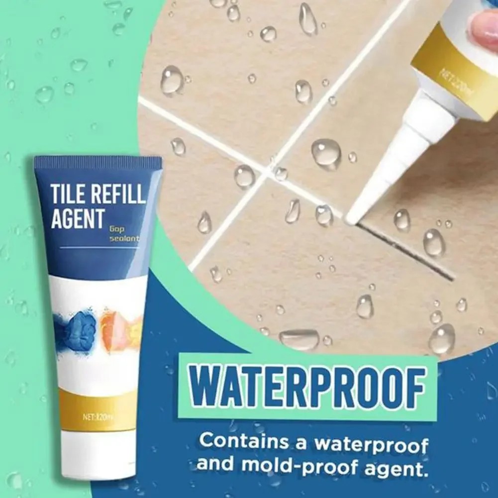Waterproof Tile Grout Repair & Filler: White 150ml for Kitchen & Bathroom Gaps