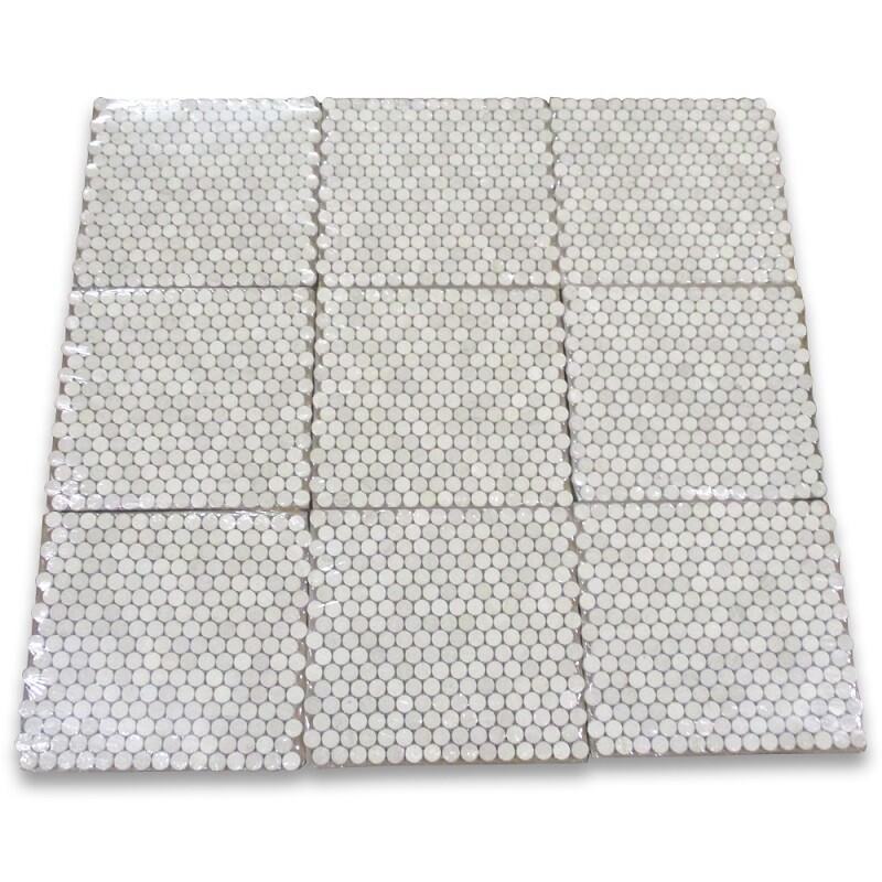 H93XH Golden Beach Moleanos Beige Limestone Quarter Round Mosaic Tile Honed
