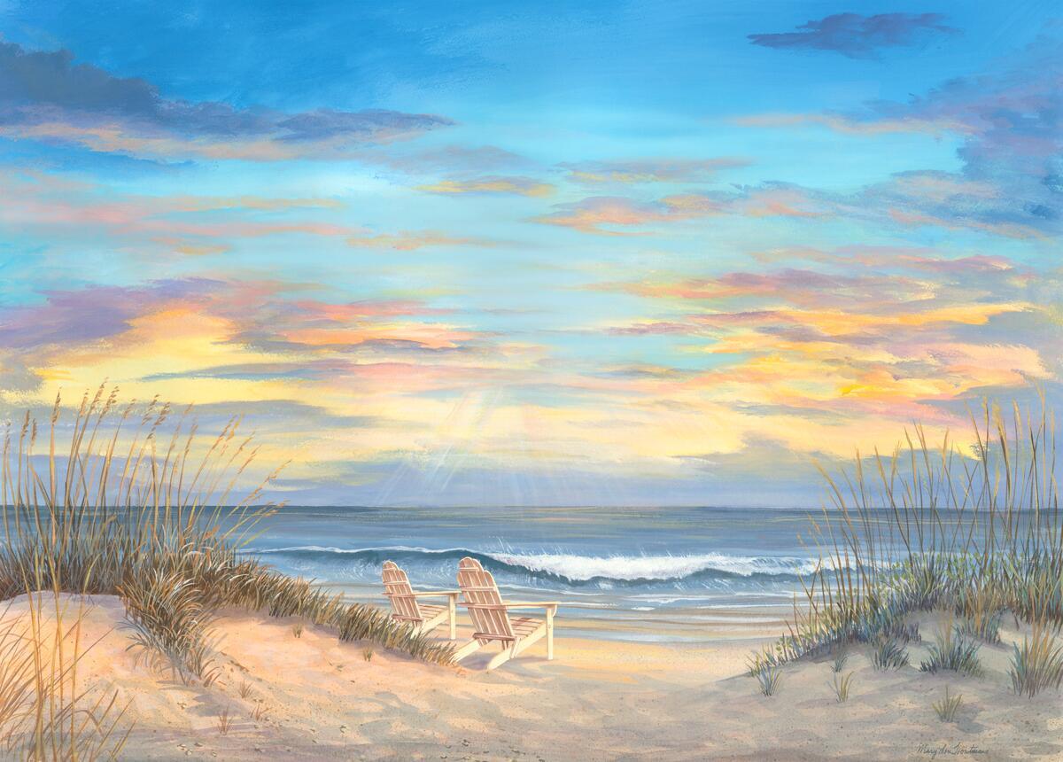 Ceramic Tile Mural Kitchen Backsplash – Front Row Seats – Beach Landscape Art