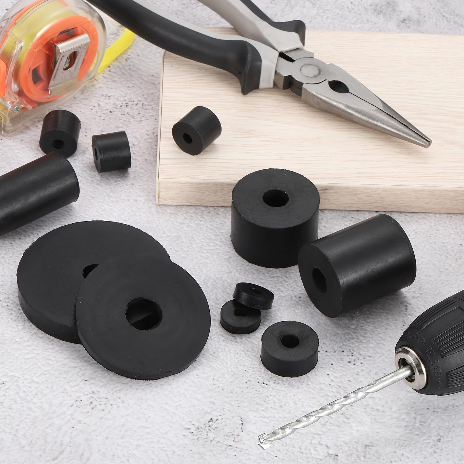 uxcell 18Pcs Thick Rubber Spacer, 5/8 Inch OD x 1/4 Inch ID x 1/2 Inch Thickness
