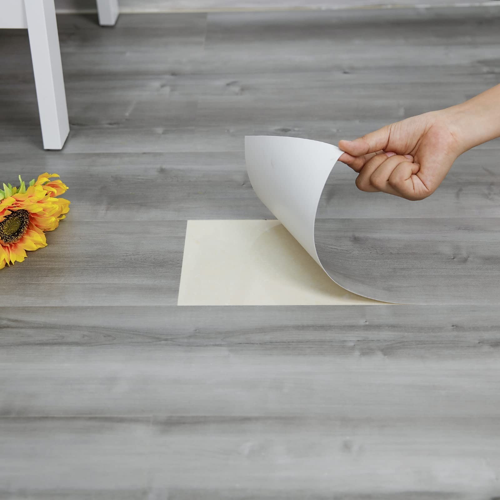 20-Pack 30 Sq.Ft Peel and Stick Floor Tile, Natural Grey Wood Grain Look, Sel…