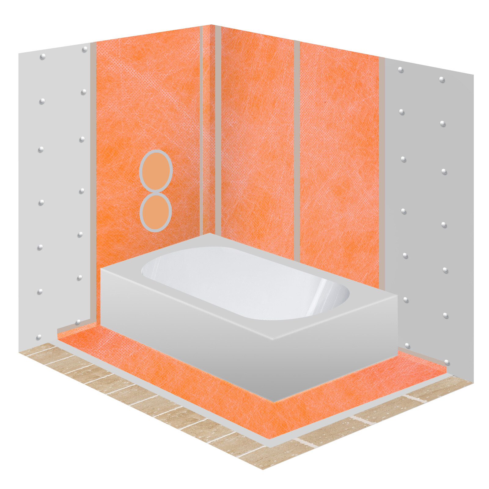 20mil Waterproofing Membrane Floor Underlayment 5″x98.5ft for Tiles Shower Wall