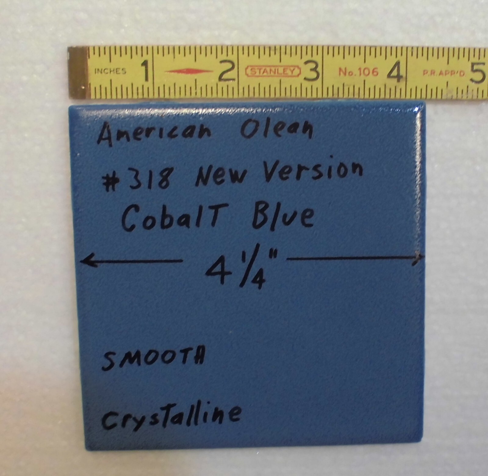 1 pc. Cobalt Blue #318: Crystalline Ceramic 4-1/4″ Tile by American Olean, NEW