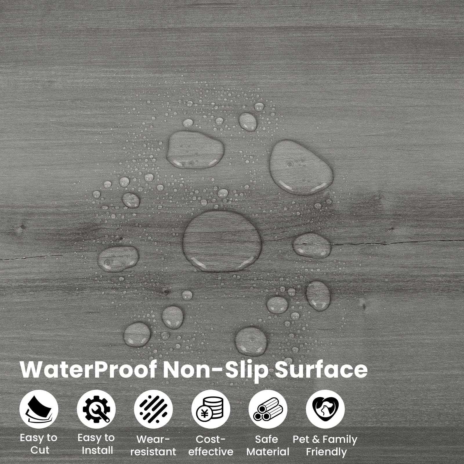 20-Pack 30 Sq.Ft Peel and Stick Floor Tile, Natural Grey Wood Grain Look, Sel…