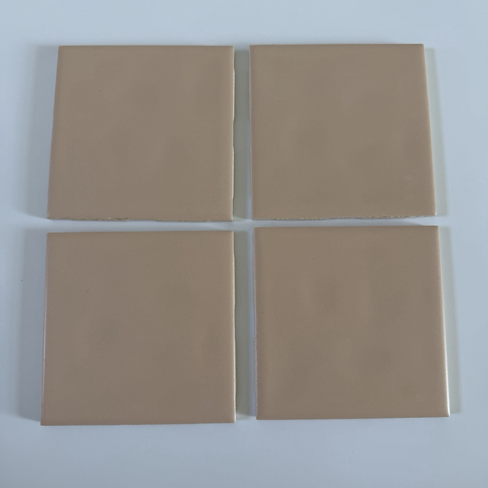 VTG 4 Pieces Peach Bluff: 4-1/4″ Bumpy Matte Ceramic Tile by Monarch Co. READ