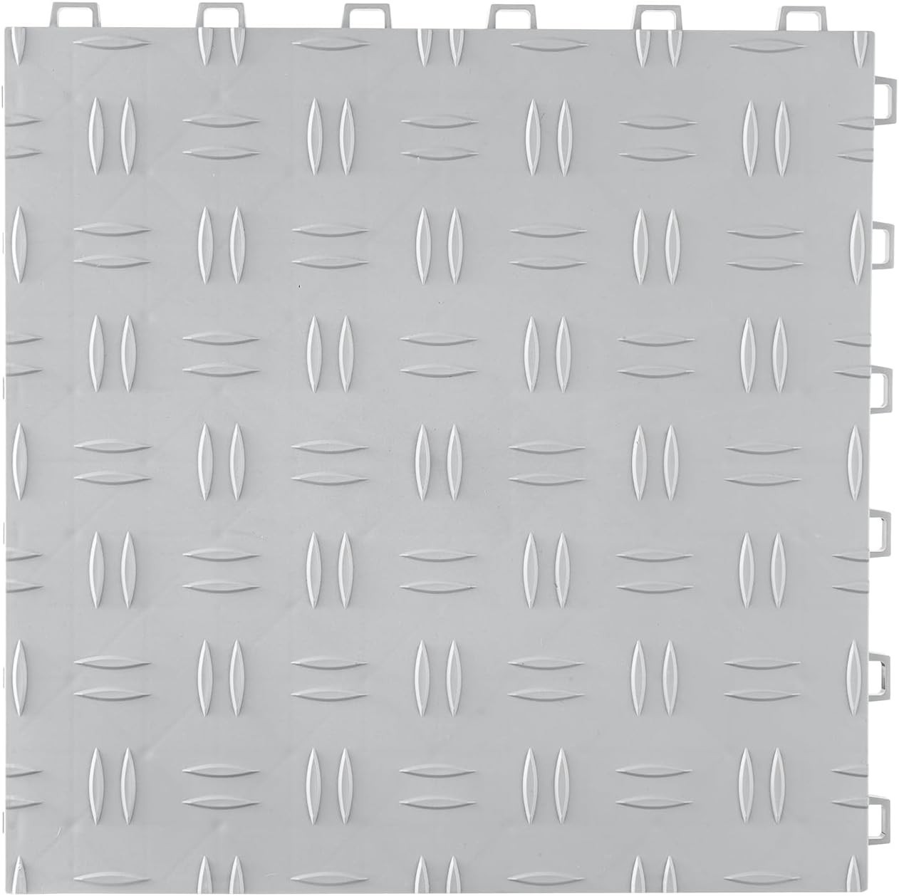 Garage Floor Tiles 12×12 inch Silver Interlocking Non-slip 25 Pack