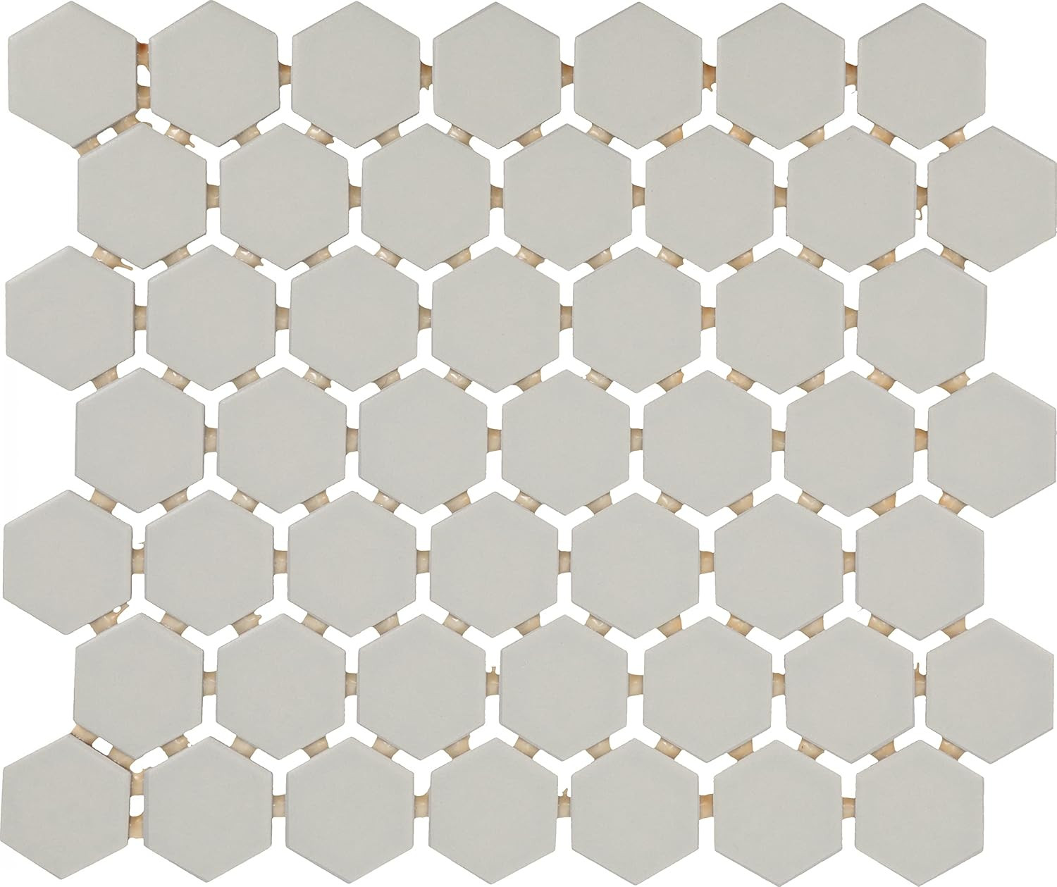 Matte Desert Gray 1.5″ Ceramic Hexagon Mosaic Tile for Backsplashes & Walls