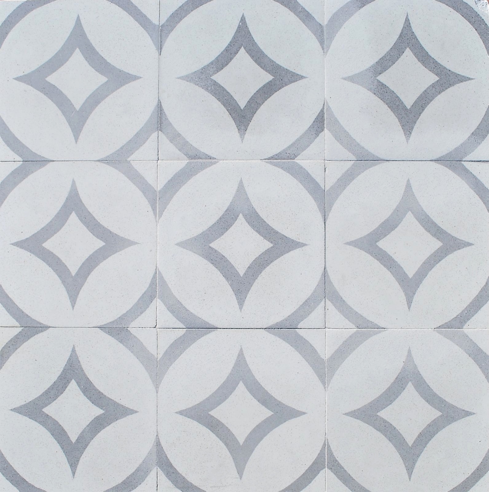 8×8 Luna Gray Geometric Encaustic Cement Tile Floor Wall Kitchen Bath(BOX OF 5)